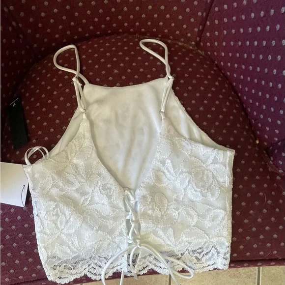 Lulu's White Lace Bralette Crop Top - Picture 2 of 9